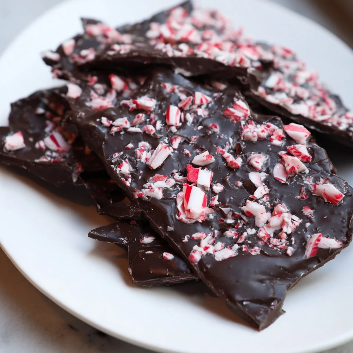 Vibrant image: Homemade Dark Chocolate Peppermint Bark, perfect for a special holiday dessert platter.