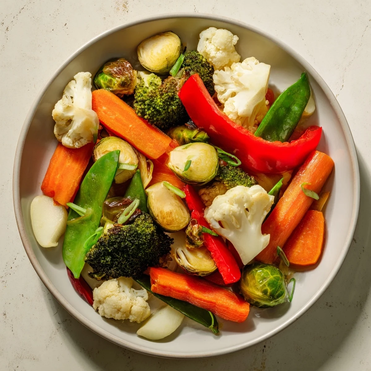 Colorful Winter Vegetable Stir Fry, showcasing tender-crisp vegetables coated in a delicious, aromatic ginger sauce.