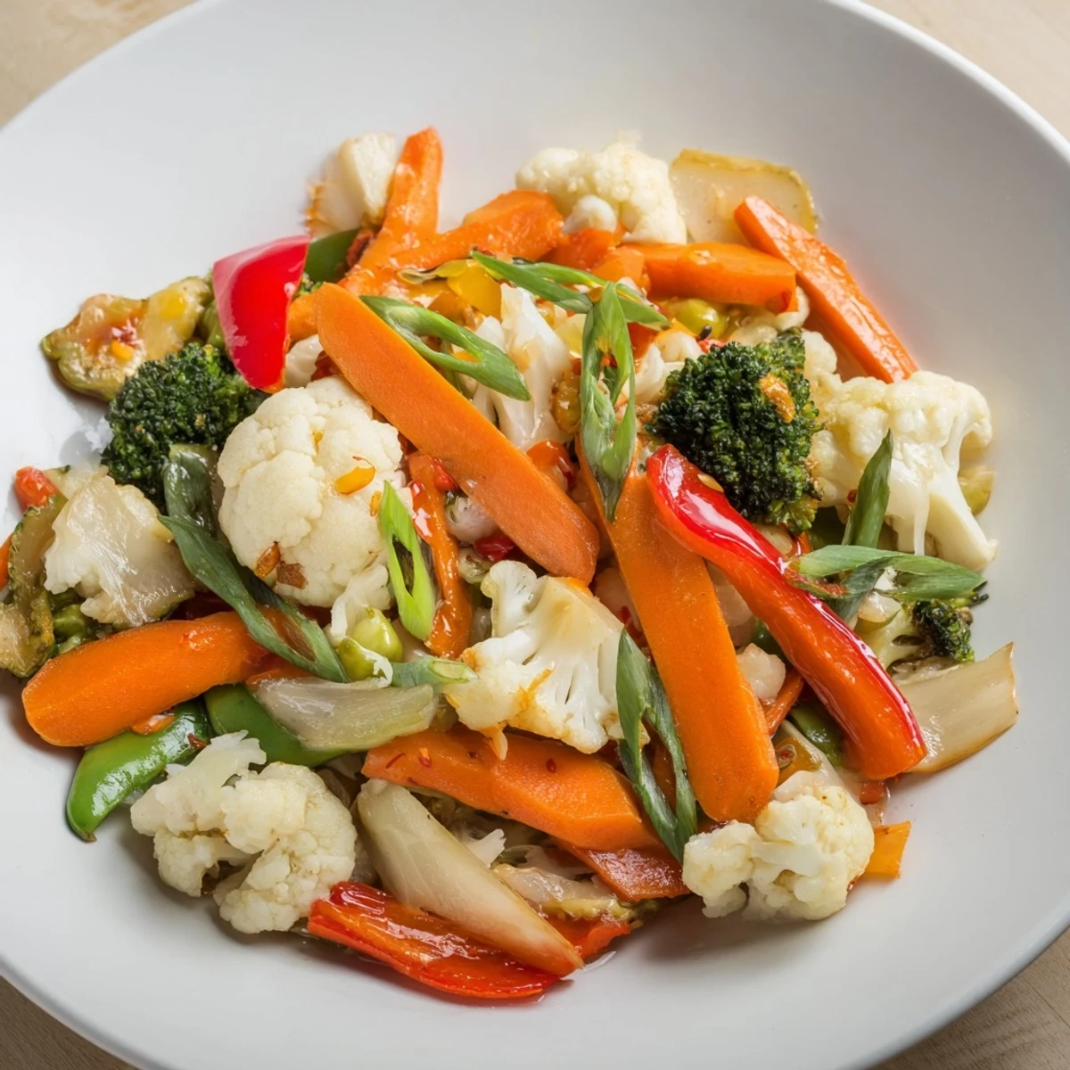 A steaming bowl of Winter Vegetable Stir Fry: a flavorful, healthy, and easy vegan main course.