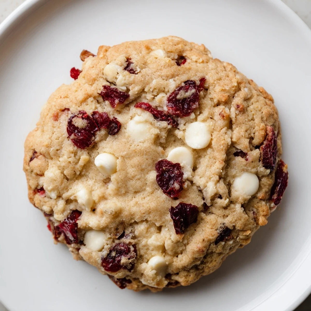 Freshly baked Cranberry Cookie Mix, ready to eat, with a golden brown edge and soft center.