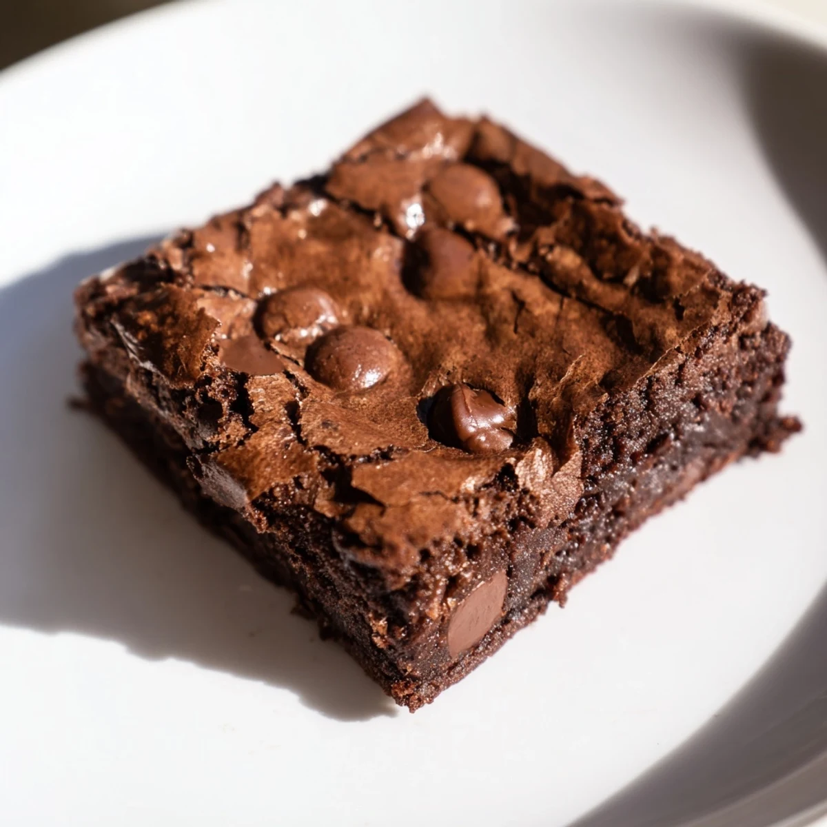 This photo shows a jar of chocolate brownie mix ready to combine for amazing, chewy brownies.