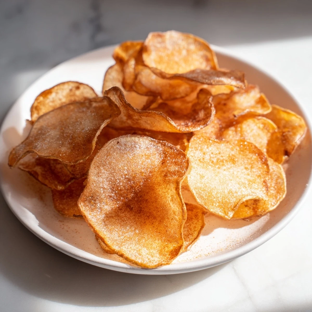 Golden, crispy homemade chips, perfectly seasoned and ready for a savory snack.