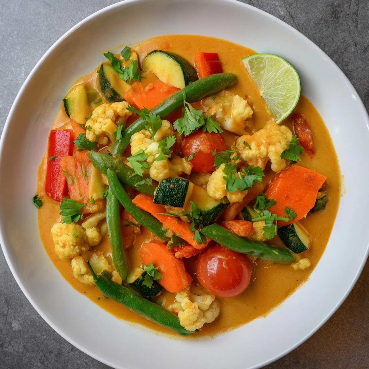 Close-up of a hearty vegetarian curry, perfect for a cozy, delicious and healthy dinner.