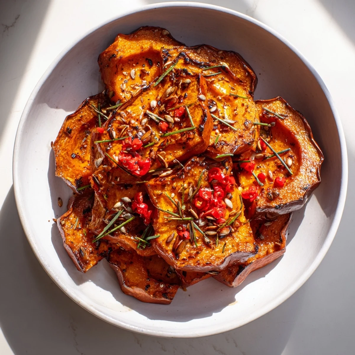 Tender roasted pumpkin wedges