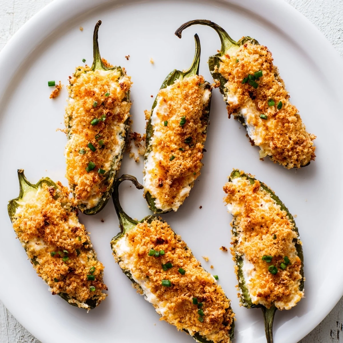 Golden, crispy Spicy Jalapeno Poppers filled with creamy cheese, ready to enjoy as an appetizer.