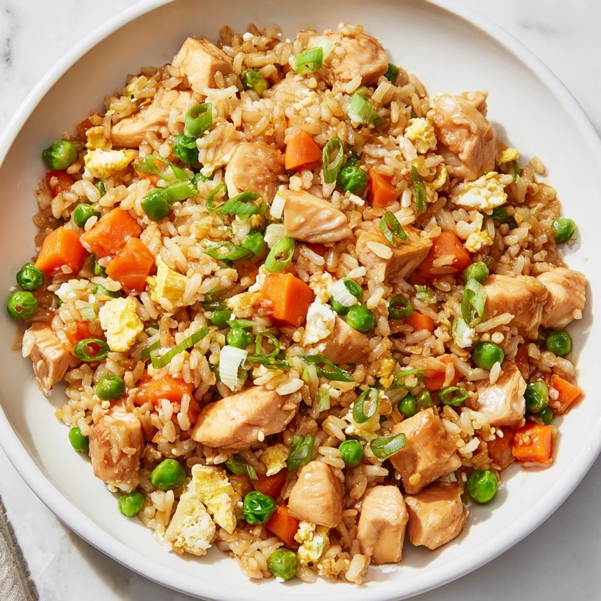 Savory Chicken Fried Rice steaming in a wok, bursting with Asian-inspired flavors.