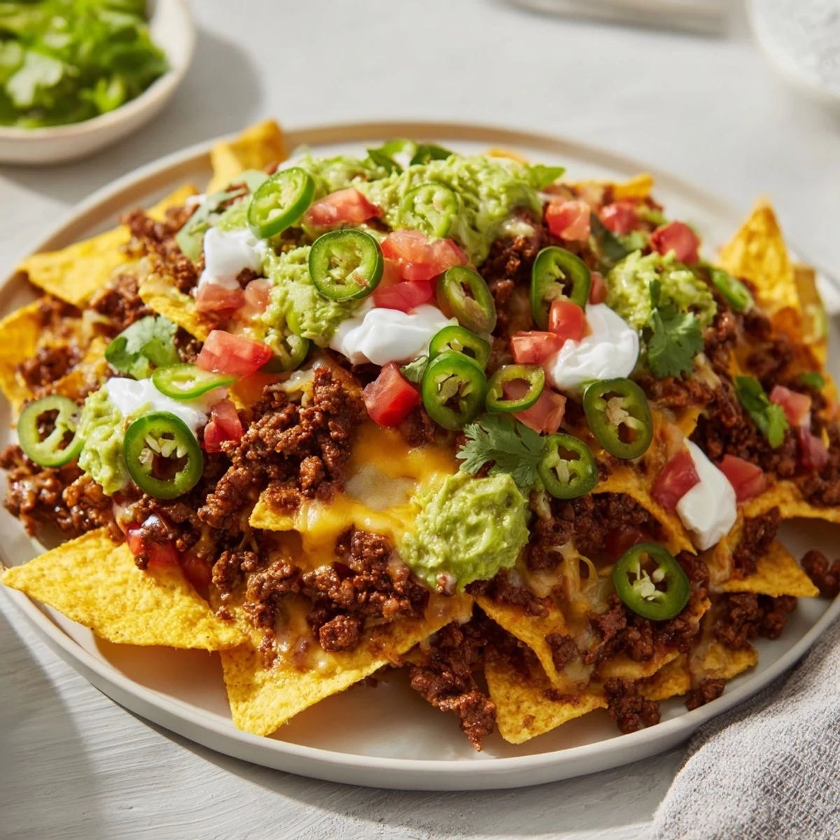 Beef Nachos Jalapenos Cheese