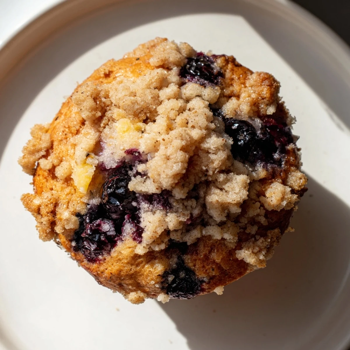Fresh blueberries pop from the soft interiors of these beautiful Lemon Blueberry Muffins, ready to enjoy.