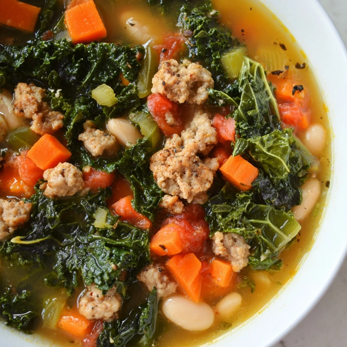 Turkey Sausage Kale Soup