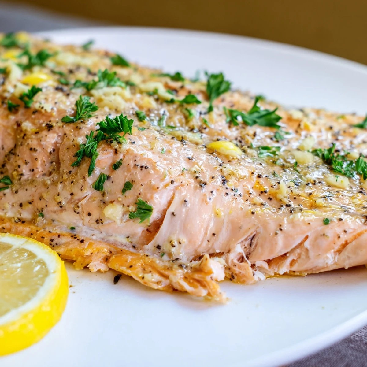 Moist Baked Salmon with Lemon Pepper, seasoned perfectly and baked to a tender, delicious finish.