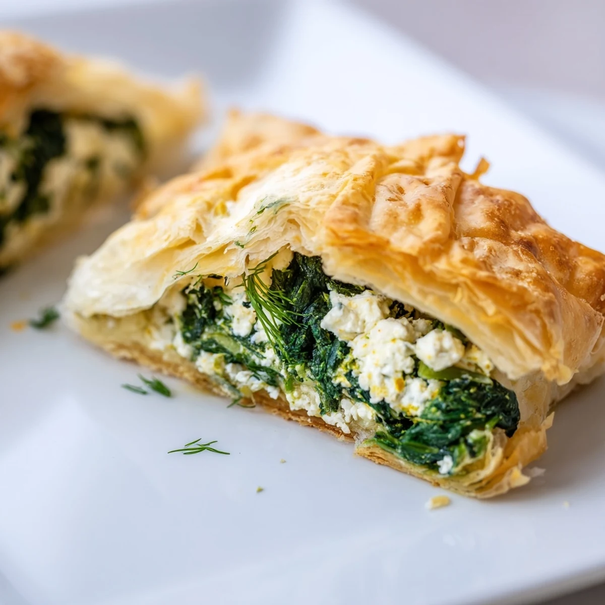 Warm Savory Spinach and Feta Puff Pastry bites are served beside a crisp green salad, perfect for a Mediterranean-style lunch or appetizer.