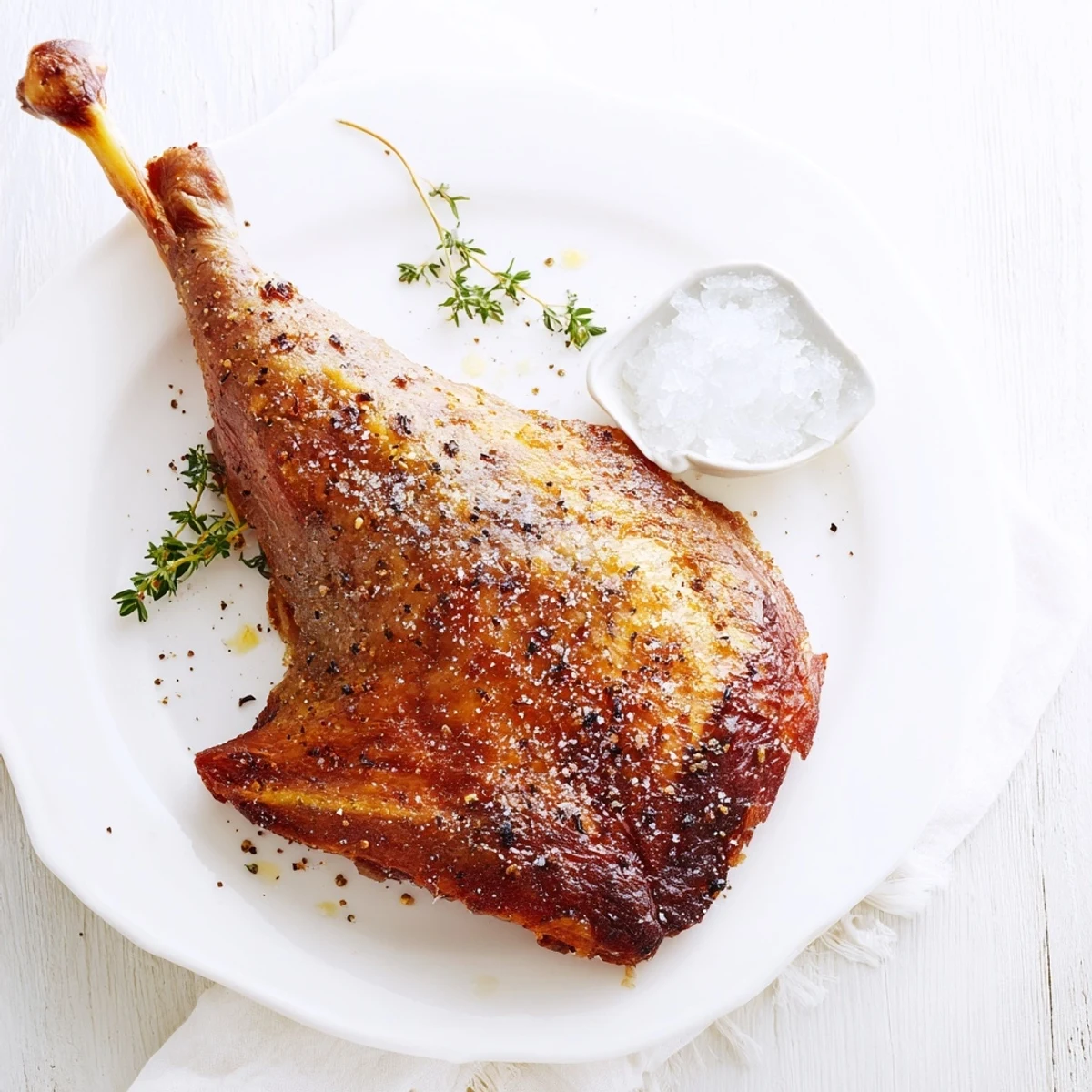 Succulent Roasted Goose with Fat resting after cooking, ready to be carved and drizzled with rendered fat.