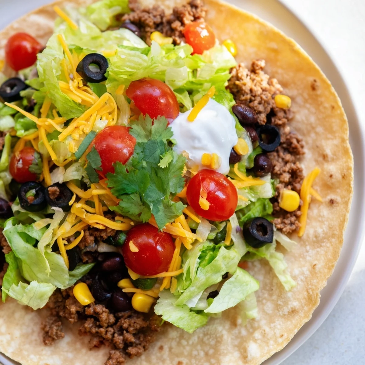 Sour cream and salsa are dolloped on top for a creamy, zesty finish.