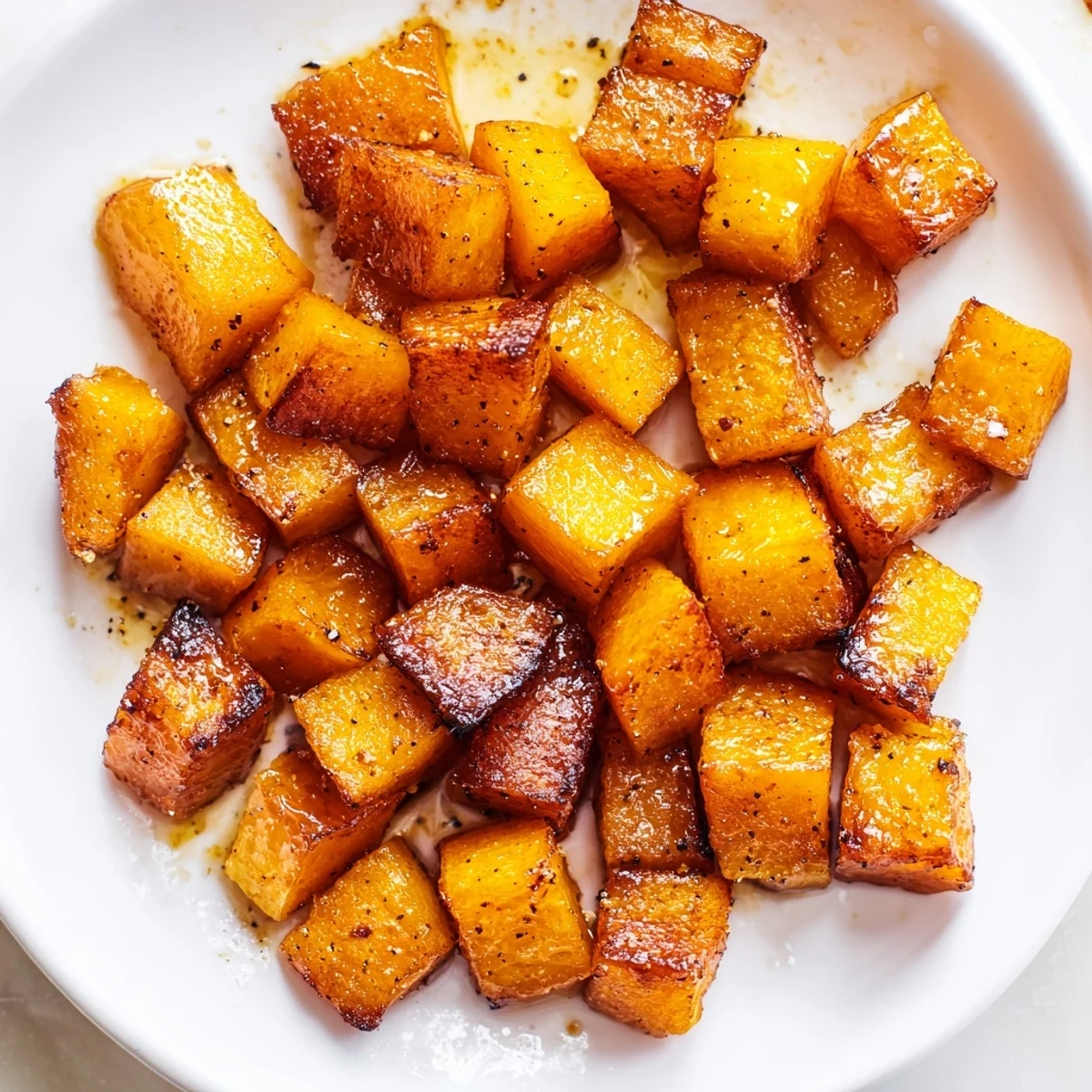 Close-up of Roasted Squash with Brown Sugar highlighting the soft texture and rich brown sugar glaze, ready to serve.