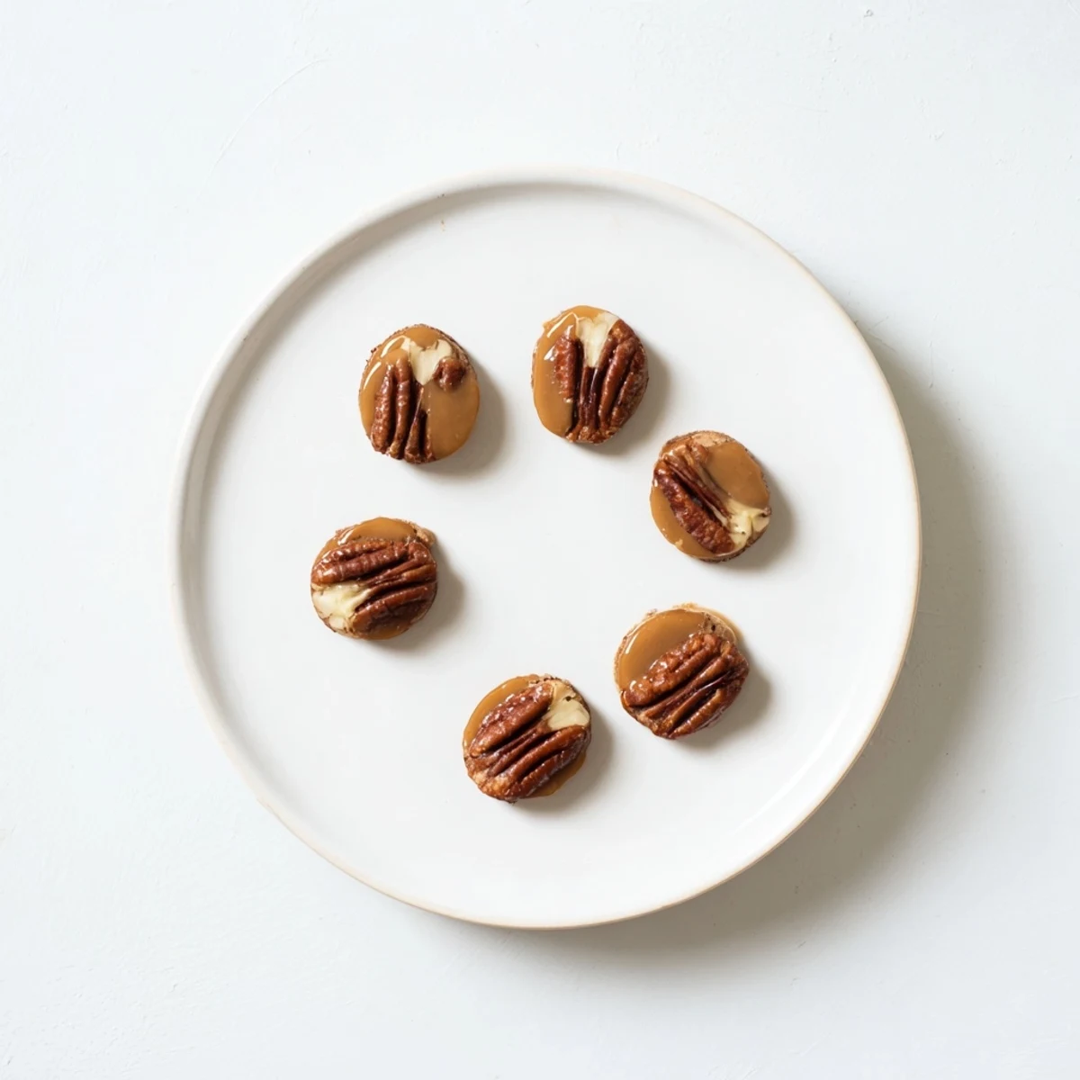 Golden brown Mardi Gras Pecan Pralines arranged on parchment paper with pecan halves visible on top.
