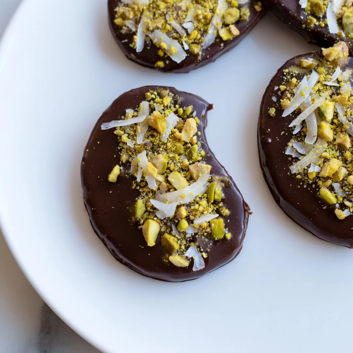 Chocolate Covered Banana Bites sprinkled with colorful toppings, arranged on a baking sheet for easy serving.