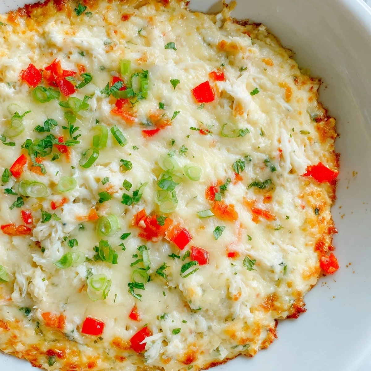 Warm, bubbly Crab Dip with Crackers and Crostini is baked until golden and topped with fresh herbs.