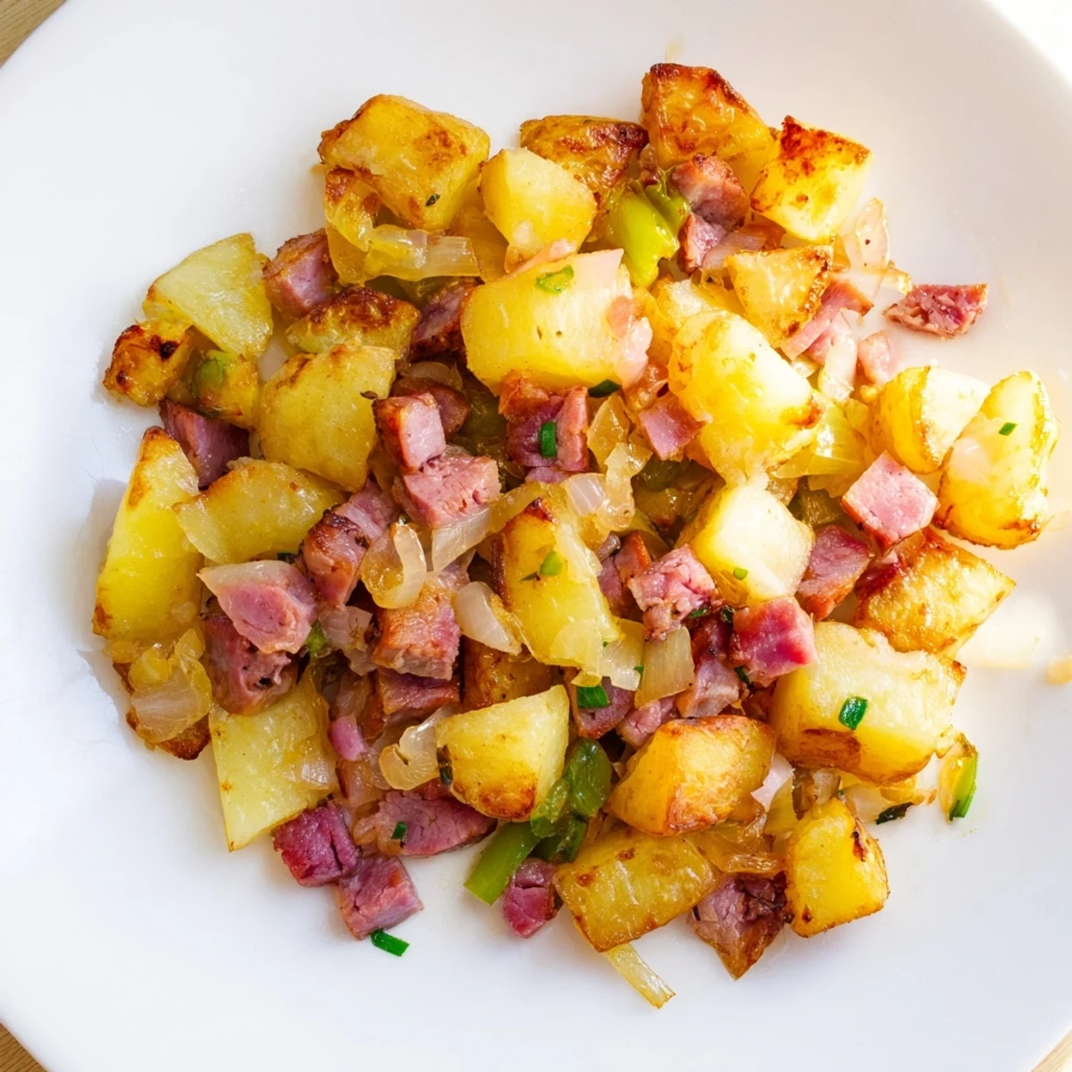 Savory homemade Corned Beef Hash in a cast-iron skillet, featuring tender diced beef and russet potatoes with fresh parsley garnish.