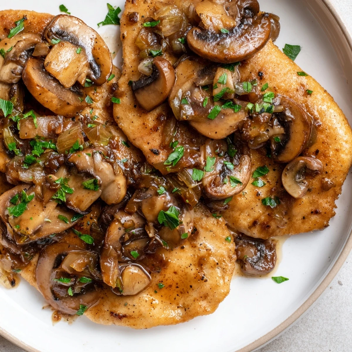 Serve this Chicken Marsala with mushrooms over creamy mashed potatoes or alongside steamed green beans.