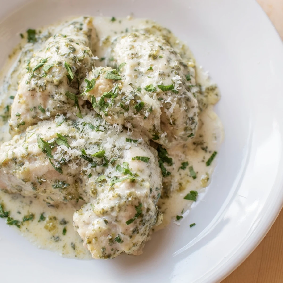 Pesto Ranch Crock Pot Chicken Thighs served over steamed rice for a comforting weeknight family dinner.