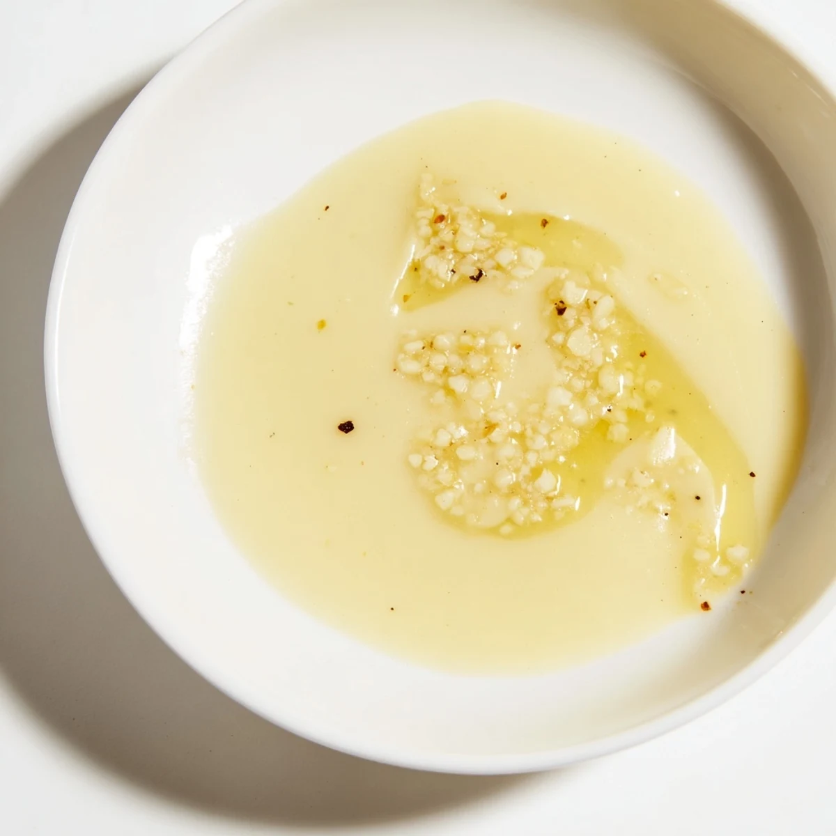 Vibrant Lemon Dijon Dressing in a small bowl, ready to toss with roasted vegetables.