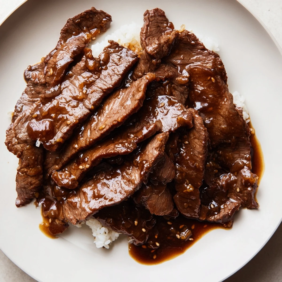 Steaming plate of Ultimate Slow Cooker Mongolian Beef with tender beef slices beside sautéed broccoli, perfect for a gluten-free family meal.