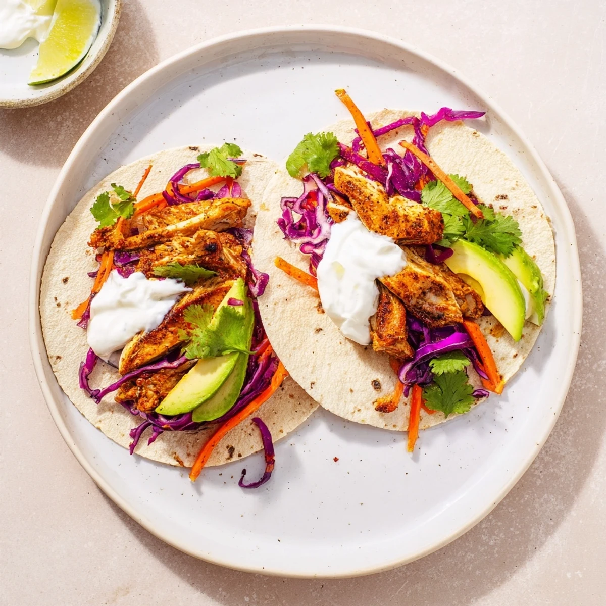 Easy As Aussie Barra Tacos with flaky fish tucked into soft tortillas and topped with vibrant red cabbage slaw.