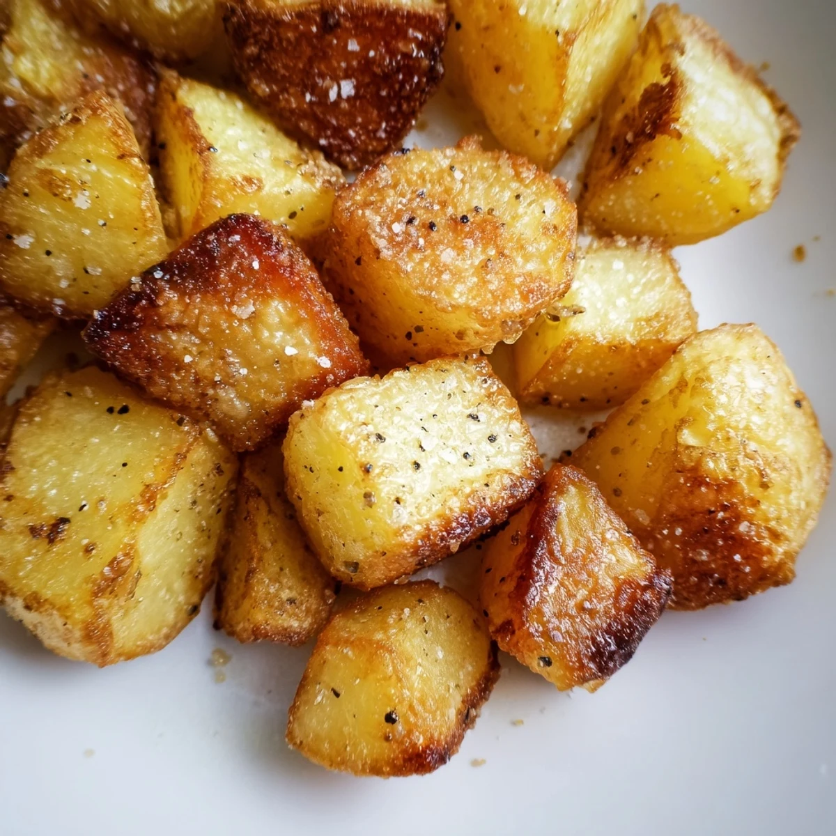 Steaming Perfect Crispy Roast Potatoes with fluffy insides, glistening with duck fat, ready for a family dinner.