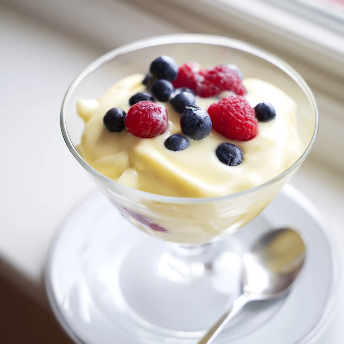 Creamy egg yolk zabaglione spooned into dessert cups alongside crisp ladyfinger cookies