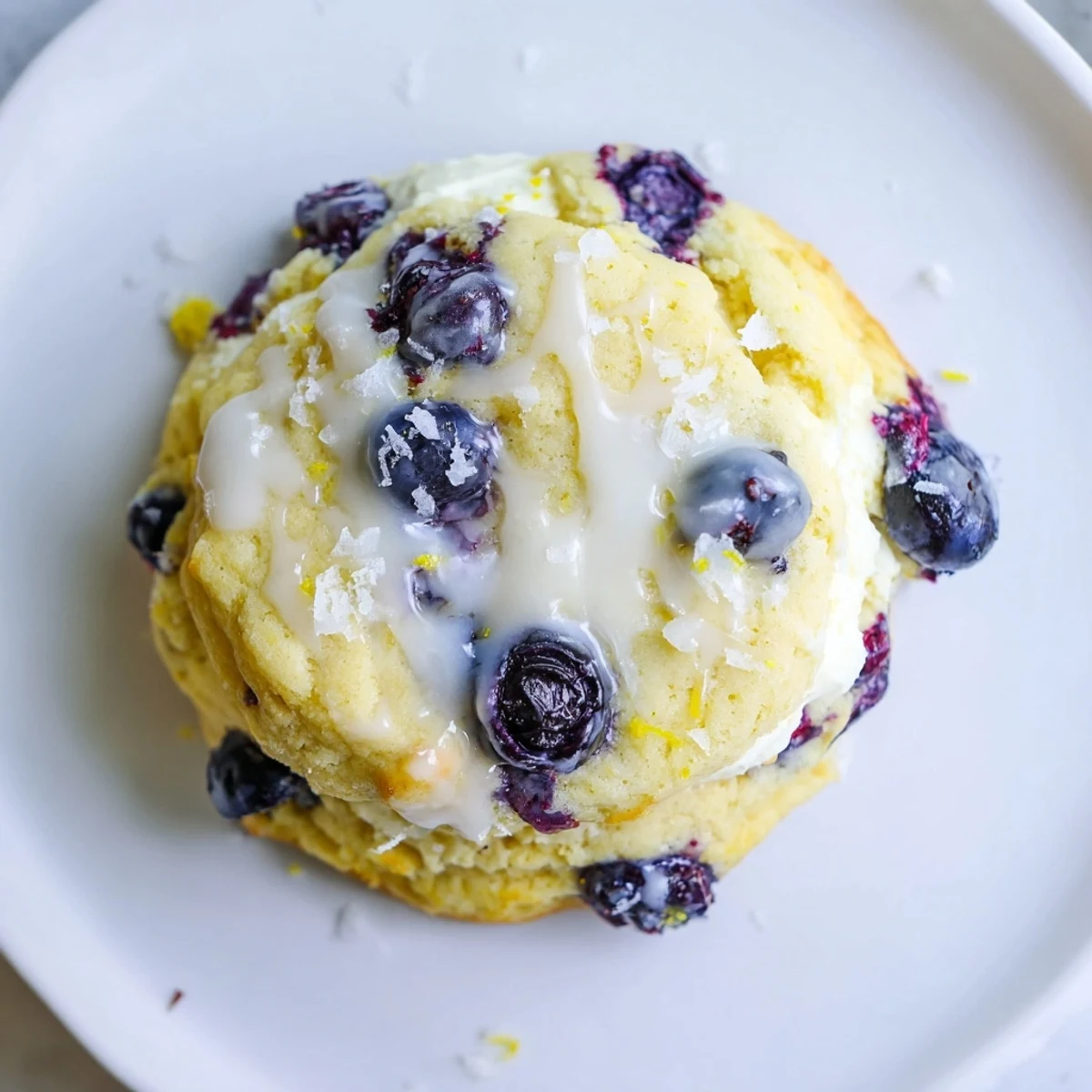 Soft baked lemon blueberry cheesecake cookies bursting with juicy purple berries and creamy centers