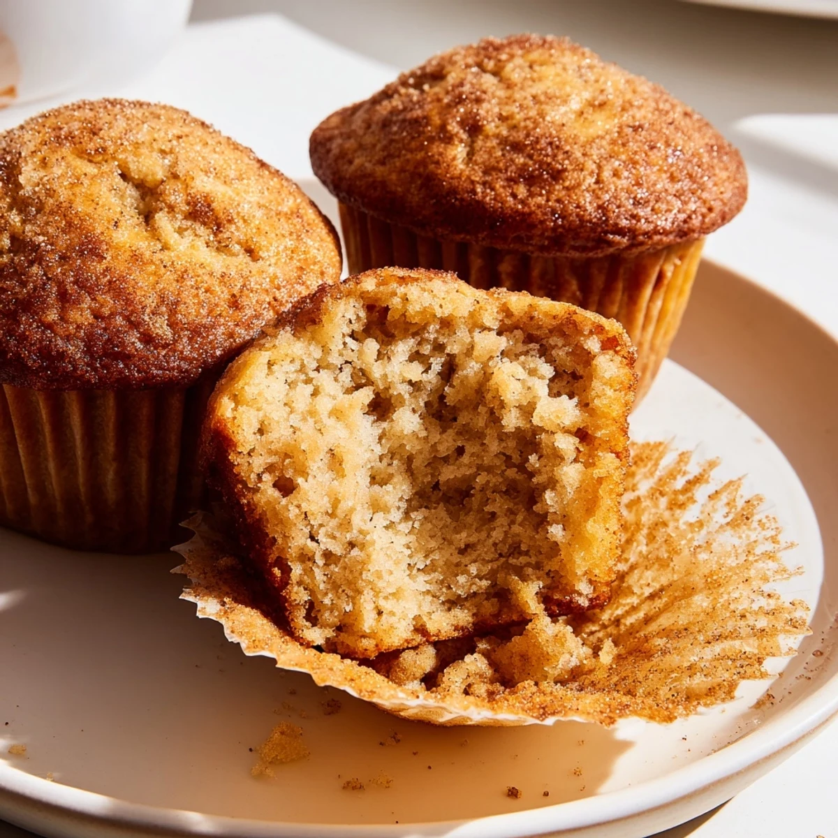 Golden banana muffins with domed tops cooling on a wire baking rack