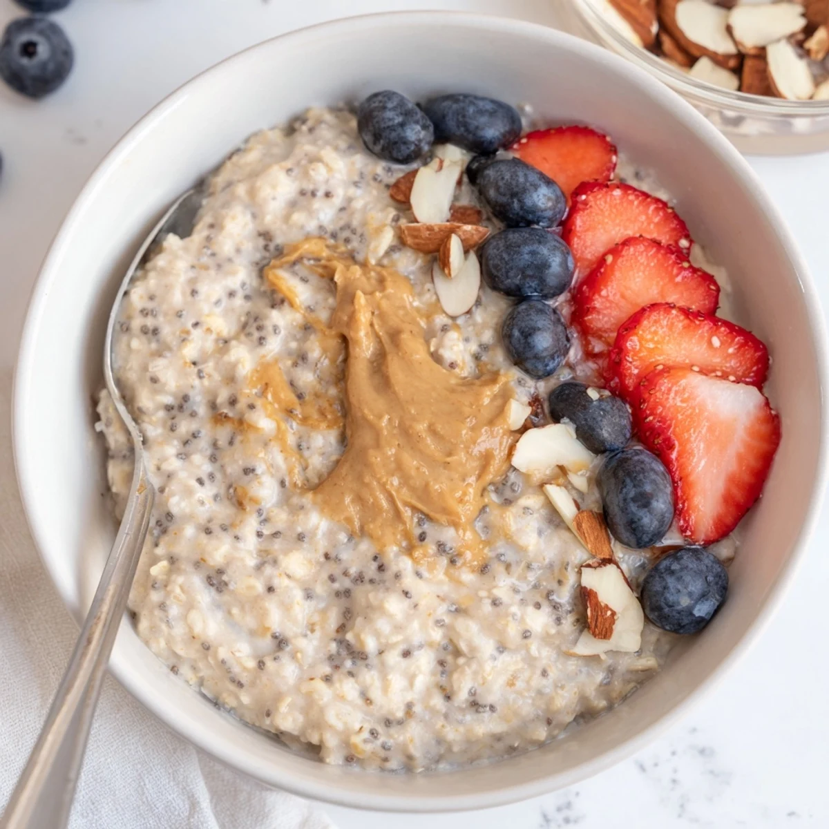 Velvety Protein Overnight Oats layered with maple, berries for morning energy