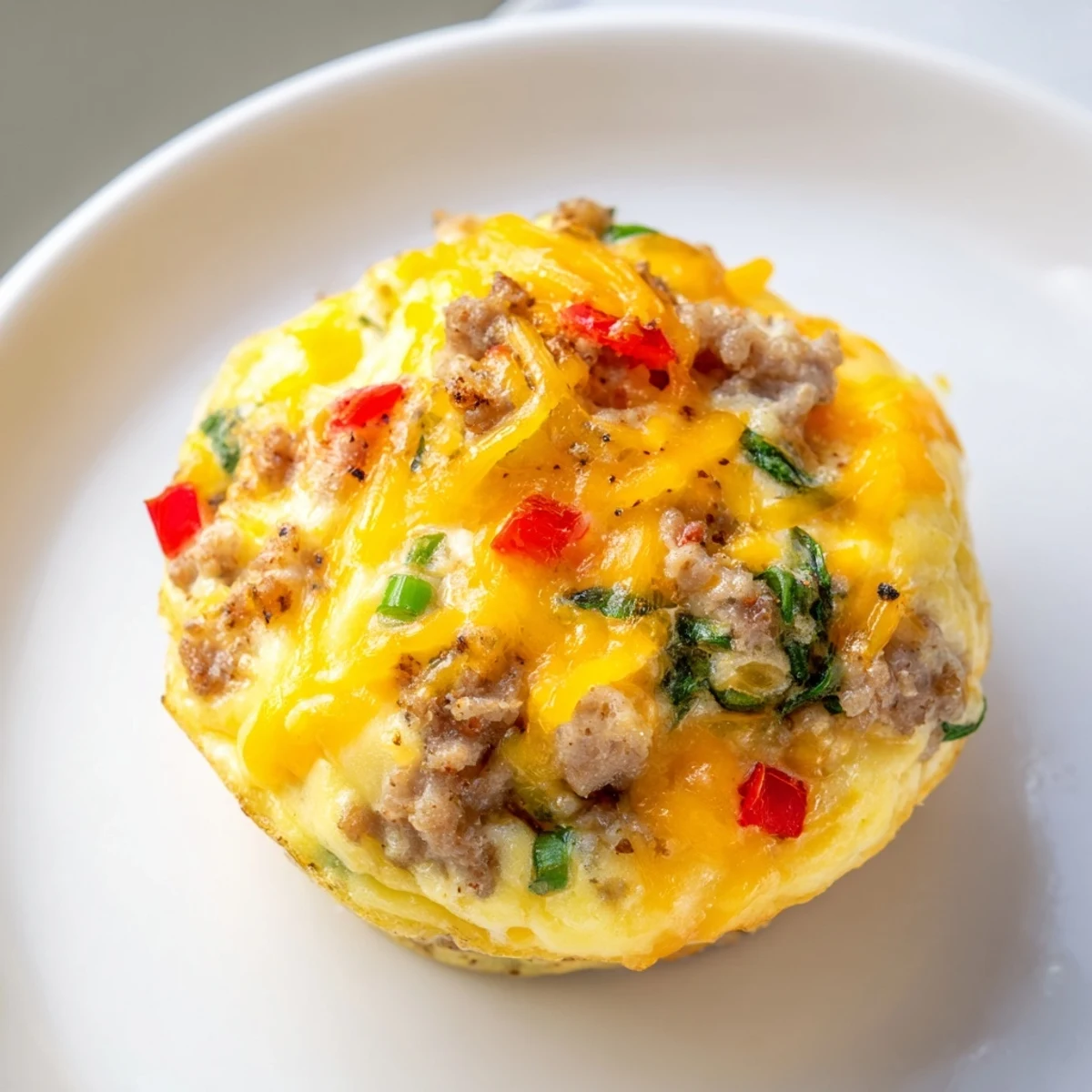 Turkey Sausage Egg Muffins fresh from oven, golden tops and savory aroma