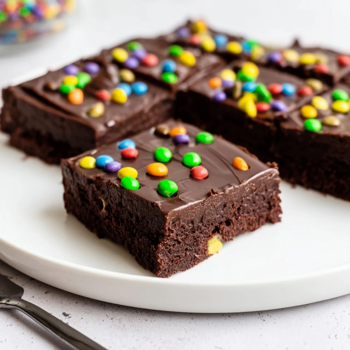 Gourmet Cosmic Brownies Bars with glossy ganache and chewy fudgy center  