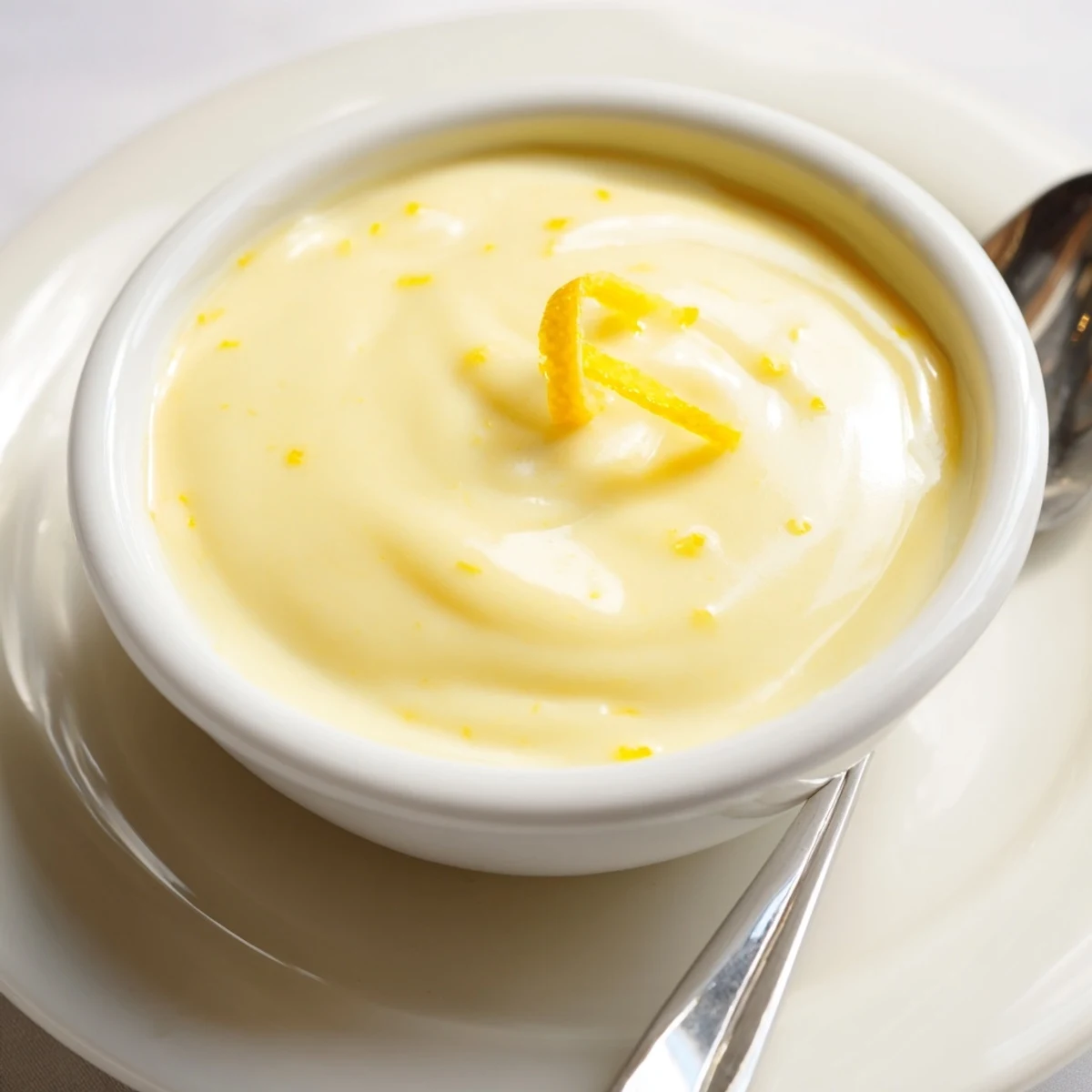 Silky Homemade Lemon Curd strained smooth, ready to fill tarts