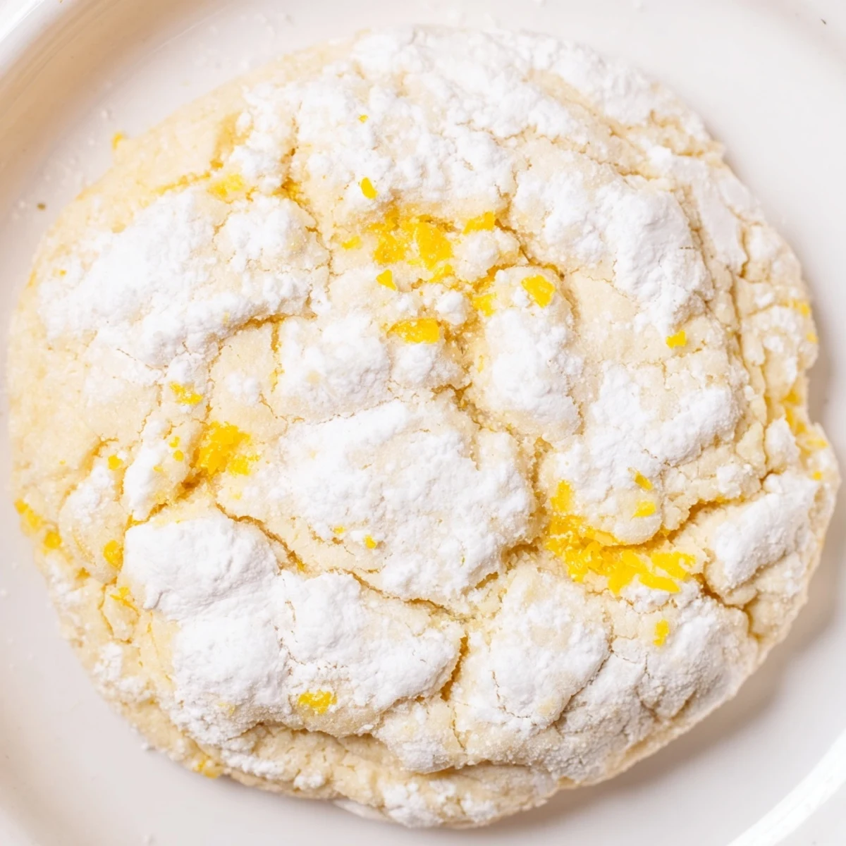 Plate of bright citrusy soft lemon cookies garnished with lemon zest and tea