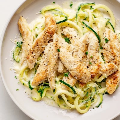 Chicken Alfredo Zucchini Noodles Garlic