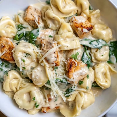 Creamy Garlic Chicken Tortellini