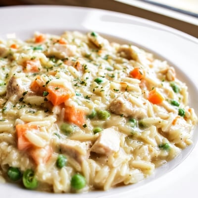 Creamy Chicken Pot Pie Orzo