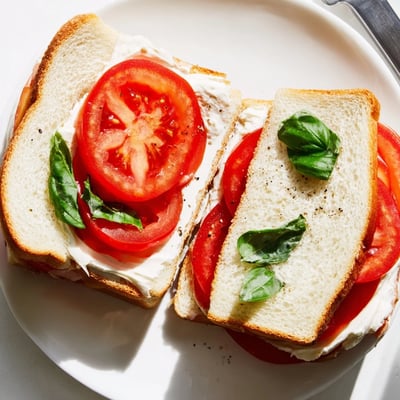 Fresh Tomato Sandwich with Basil
